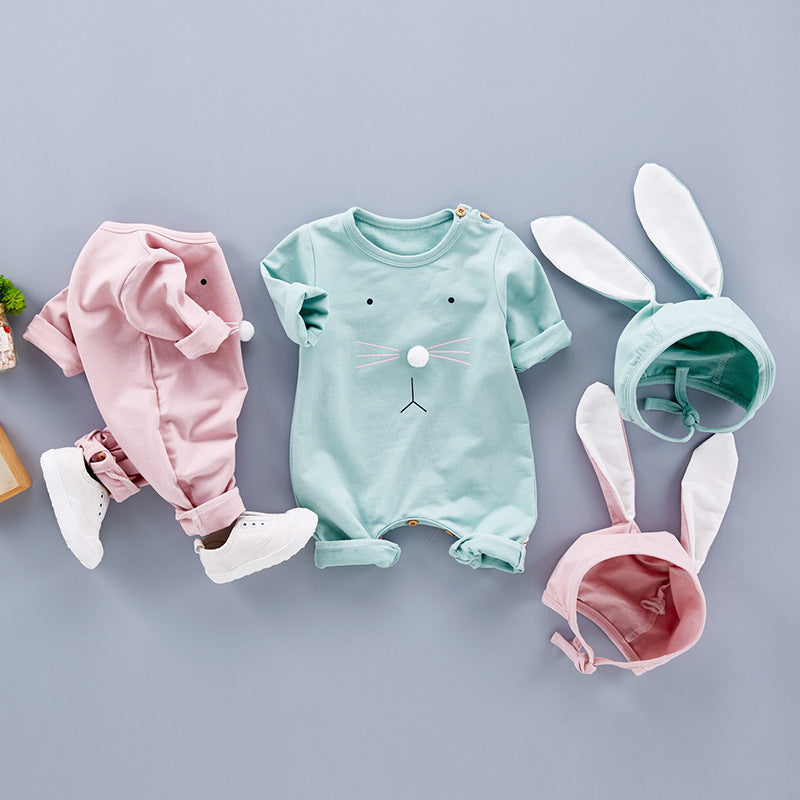 Soft Cotton Bunny Romper | Infant & Baby Outfit | Easter Gift