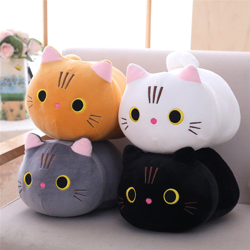 Cute Cat Plush Pillow: Soft Kitten Stuffed Animal Cushion