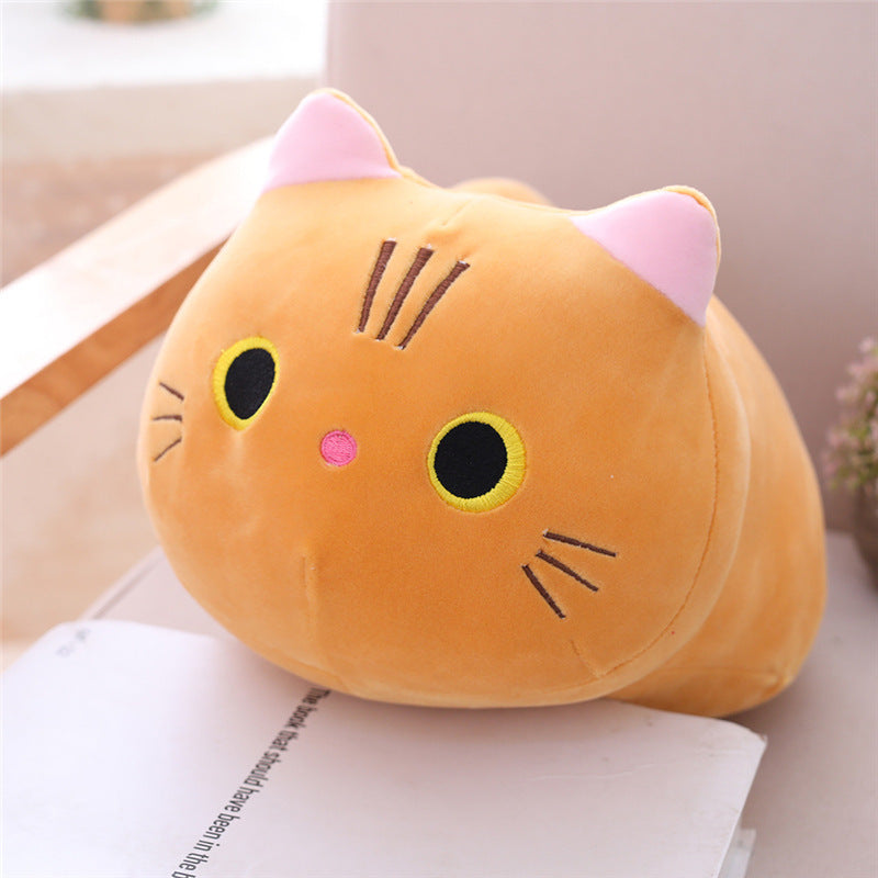 Cute Cat Plush Pillow: Soft Kitten Stuffed Animal Cushion