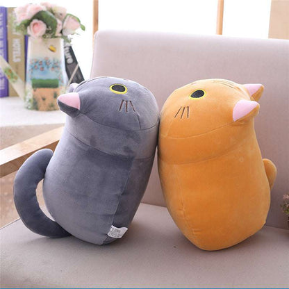 Cute Cat Plush Pillow: Soft Kitten Stuffed Animal Cushion