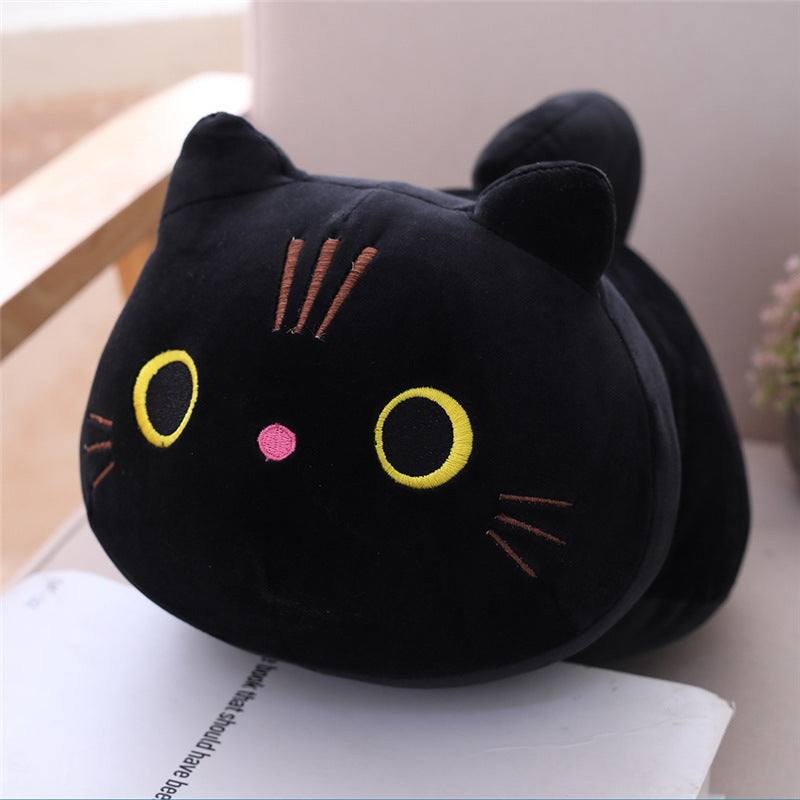 Cute Cat Plush Pillow: Soft Kitten Stuffed Animal Cushion