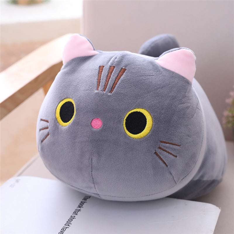 Cute Cat Plush Pillow: Soft Kitten Stuffed Animal Cushion