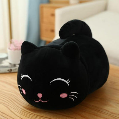 Cute Cat Plush Pillow: Soft Kitten Stuffed Animal Cushion