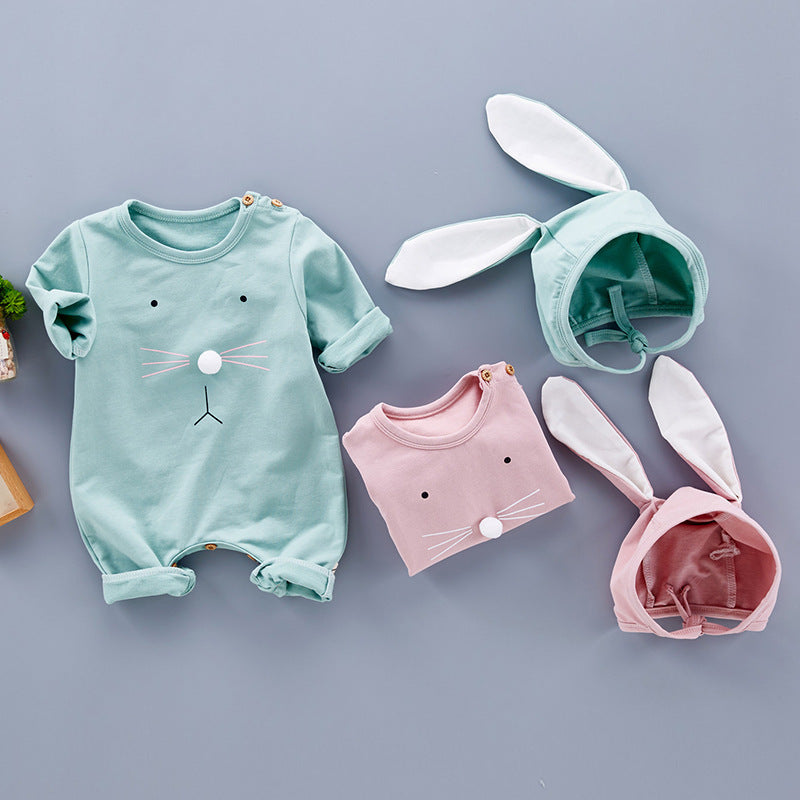 Soft Cotton Bunny Romper | Infant & Baby Outfit | Easter Gift