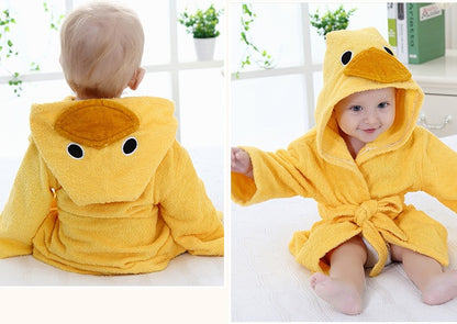 Cute Animal Hooded Baby Bathrobes & Towels | Soft Cotton