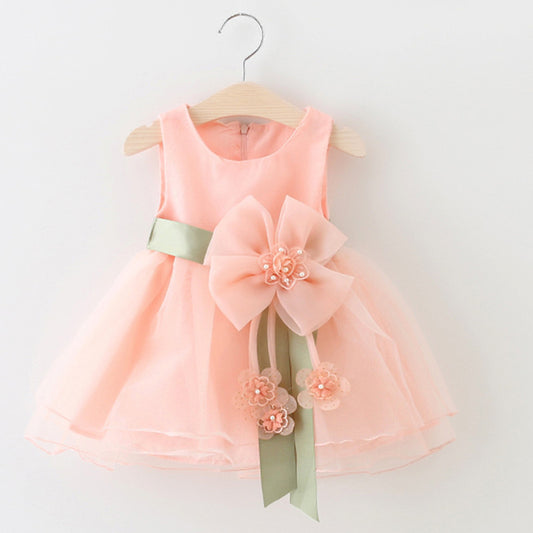 Elegant Summer Sleeveless Princess Dress for Baby Girls