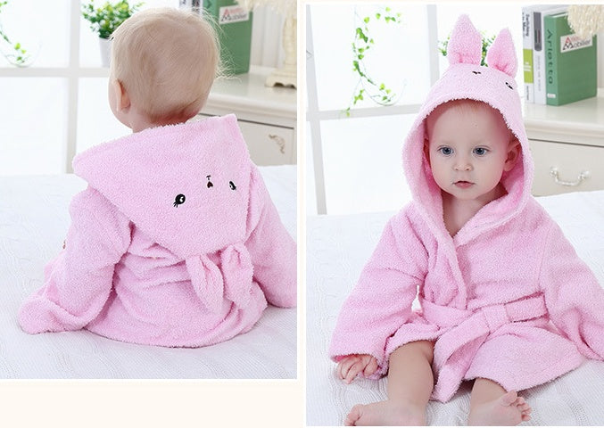 Cute Animal Hooded Baby Bathrobes & Towels | Soft Cotton