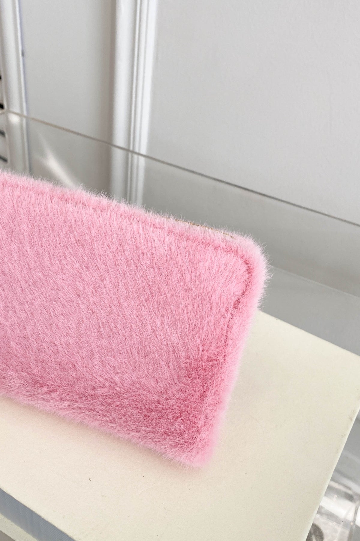 Solid Color Fluff Rectangle Wallet