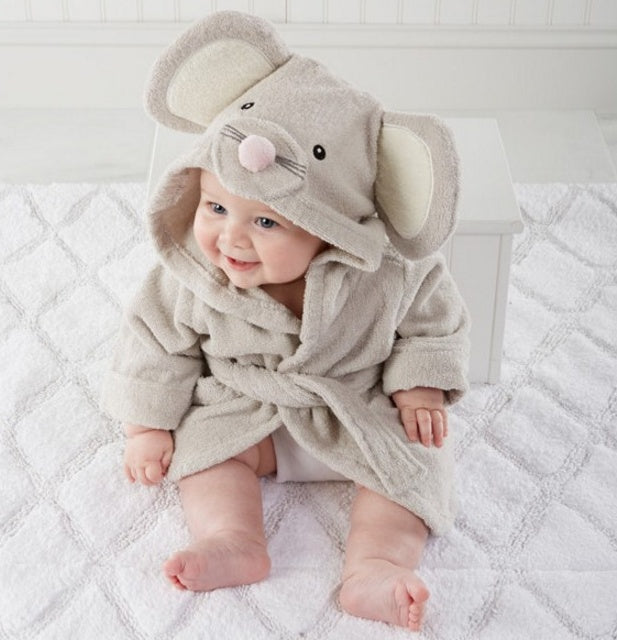 Cute Animal Hooded Baby Bathrobes & Towels | Soft Cotton