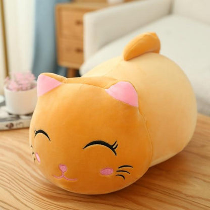 Cute Cat Plush Pillow: Soft Kitten Stuffed Animal Cushion