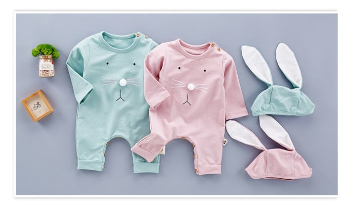 Soft Cotton Bunny Romper | Infant & Baby Outfit | Easter Gift