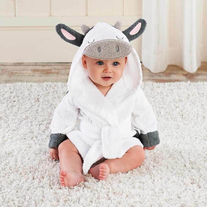 Cute Animal Hooded Baby Bathrobes & Towels | Soft Cotton