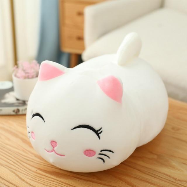 Cute Cat Plush Pillow: Soft Kitten Stuffed Animal Cushion