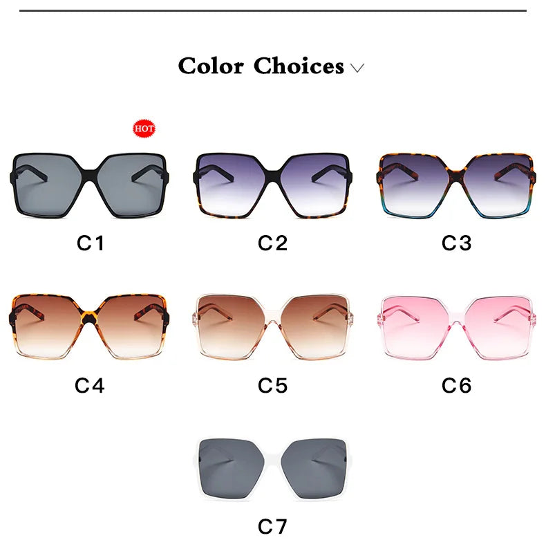 Higody Fashion Women Oversized Sunglasses Gradient Plastic Brand Designer Eyewear Female Sun Glasses UV400 Lentes De Sol Mujer