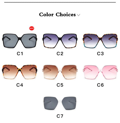 Higody Fashion Women Oversized Sunglasses Gradient Plastic Brand Designer Eyewear Female Sun Glasses UV400 Lentes De Sol Mujer