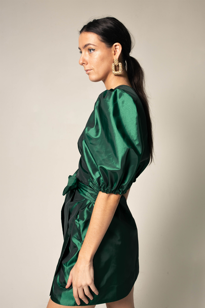 Glimmer Green Wrap Dress