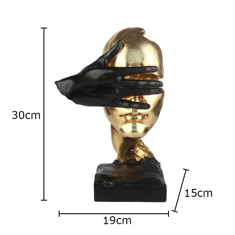 Aesthetic Abstract Figure Statue | "Silent Is Gold" Room Decor Ornament