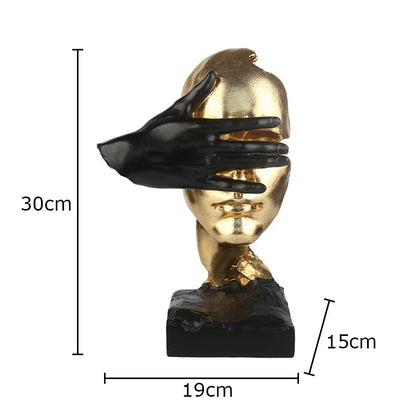 Aesthetic Abstract Figure Statue | "Silent Is Gold" Room Decor Ornament