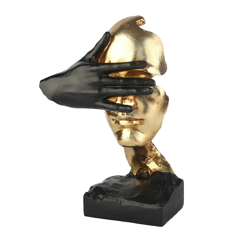 Aesthetic Abstract Figure Statue | "Silent Is Gold" Room Decor Ornament