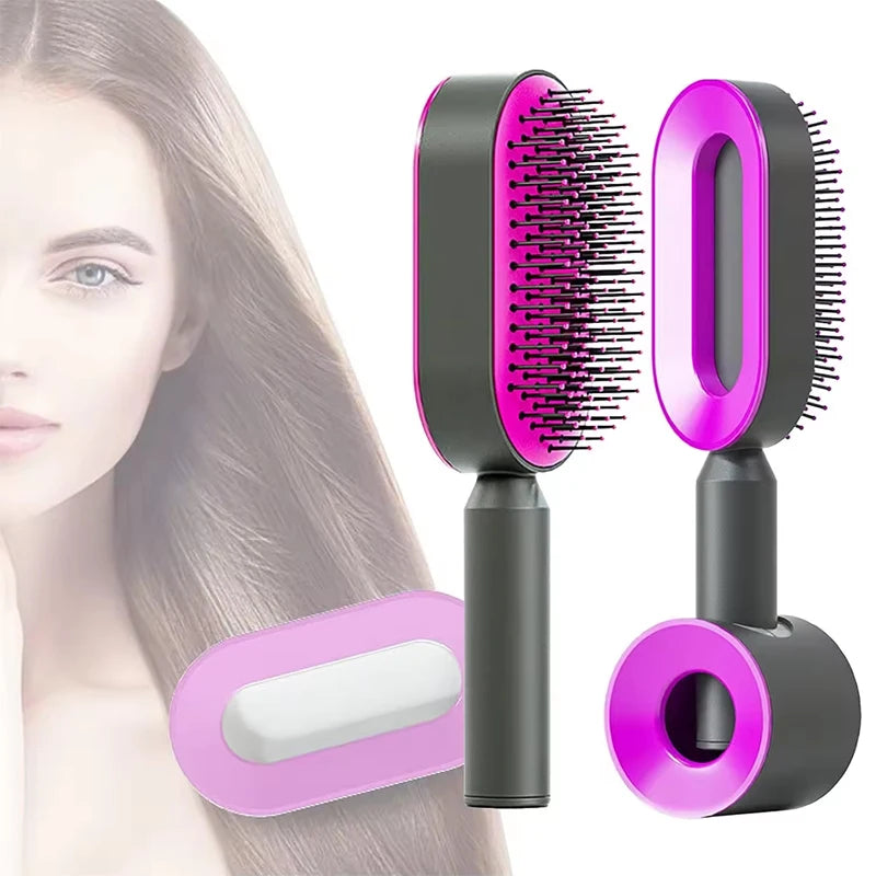 Self-Cleaning Hair Brush: Detangling Massage Comb with Air Cushion