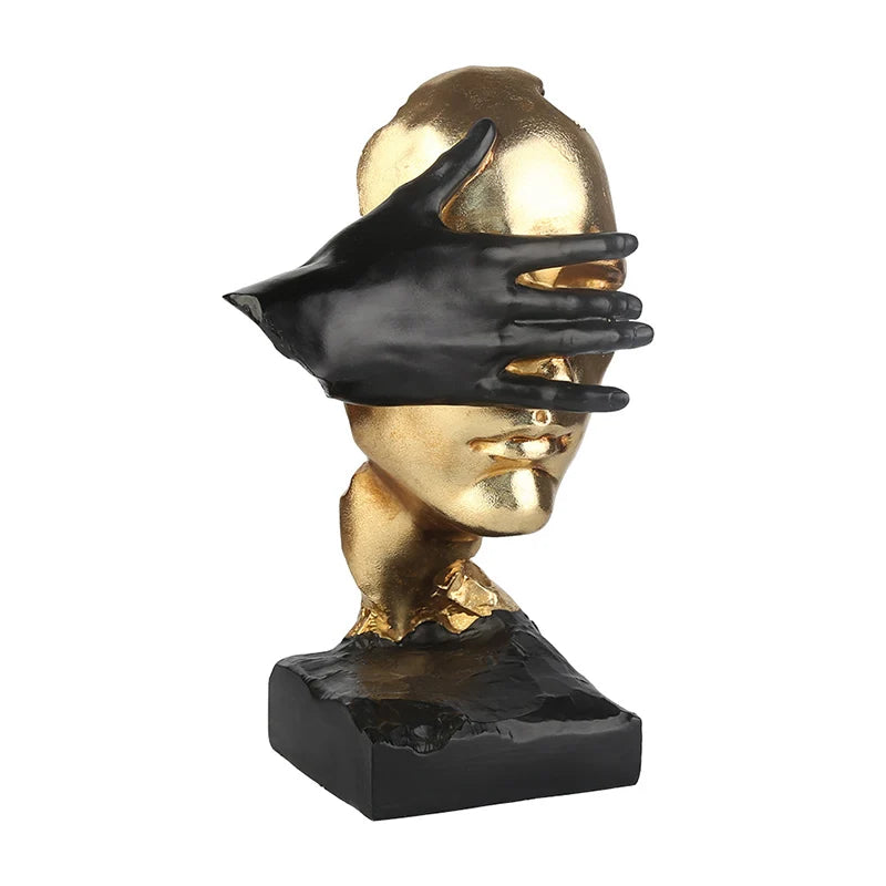 Aesthetic Abstract Figure Statue | "Silent Is Gold" Room Decor Ornament