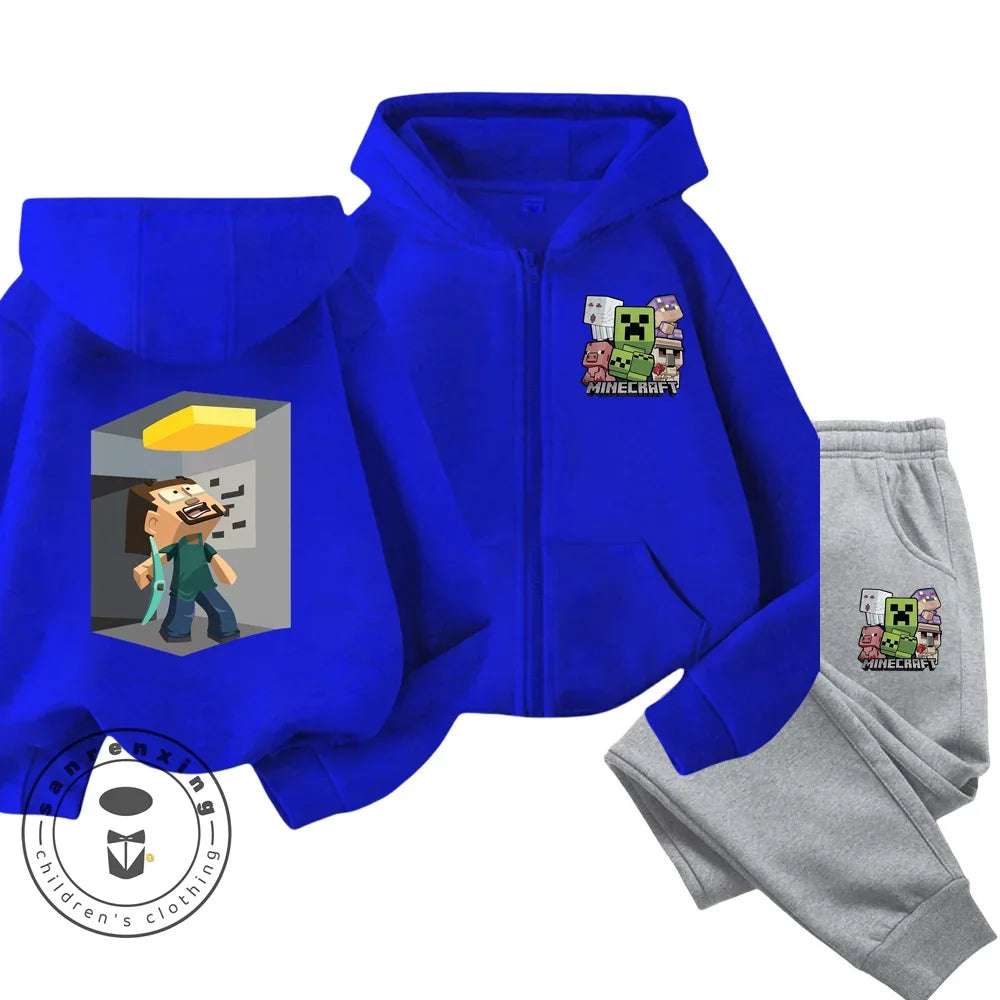 Minecraft Anime Printed Hoodie & Pants | Casual Sports Fashion | Kids 3-14