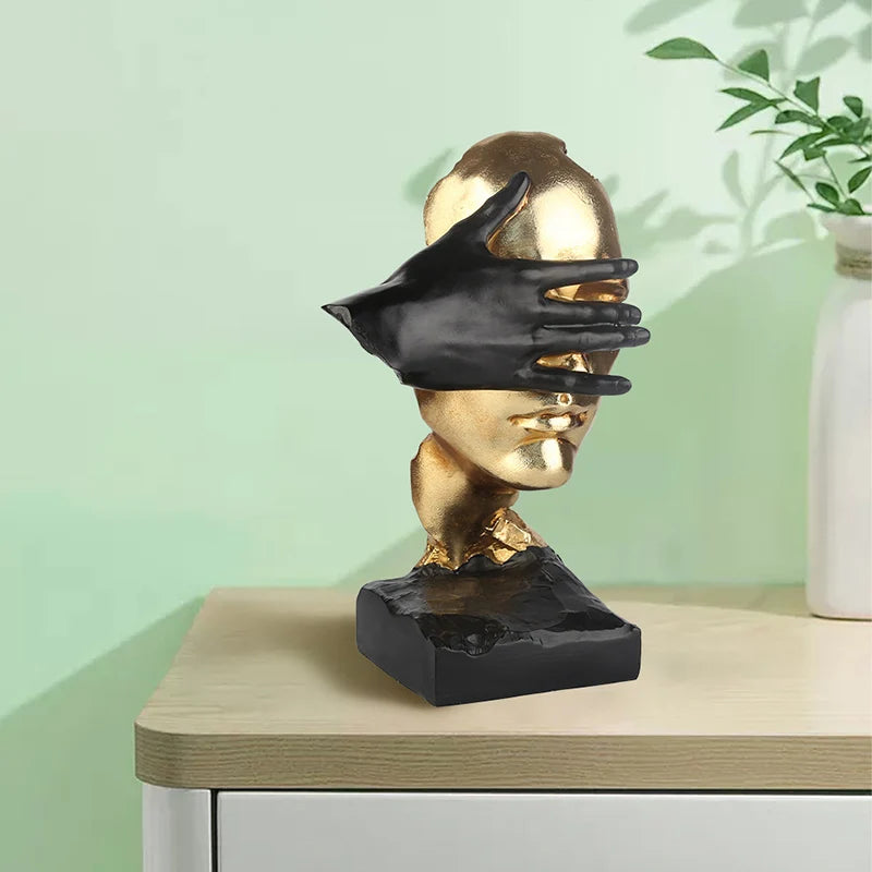 Aesthetic Abstract Figure Statue | "Silent Is Gold" Room Decor Ornament