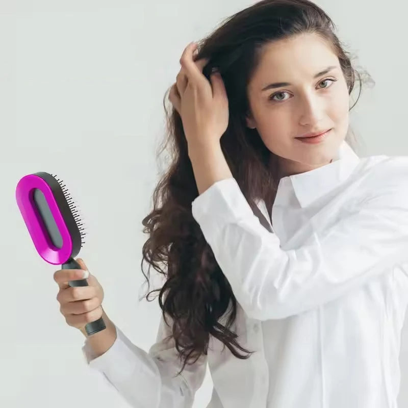 Self-Cleaning Hair Brush: Detangling Massage Comb with Air Cushion