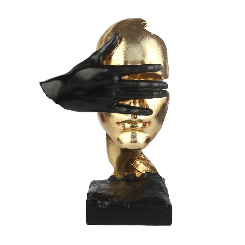 Aesthetic Abstract Figure Statue | "Silent Is Gold" Room Decor Ornament