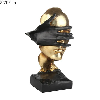 Aesthetic Abstract Figure Statue | "Silent Is Gold" Room Decor Ornament