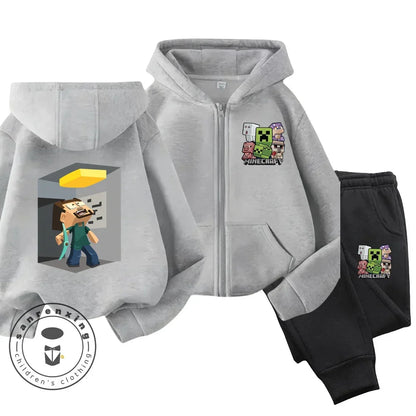 Minecraft Anime Printed Hoodie & Pants | Casual Sports Fashion | Kids 3-14