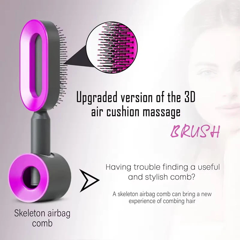 Self-Cleaning Hair Brush: Detangling Massage Comb with Air Cushion