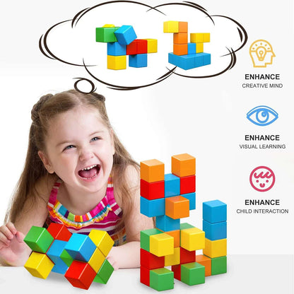 Magnetic Square Building Blocks: 32-96PCS Creative Play & STEM Learning