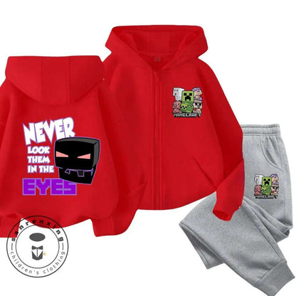 Minecraft Anime Printed Hoodie & Pants | Casual Sports Fashion | Kids 3-14