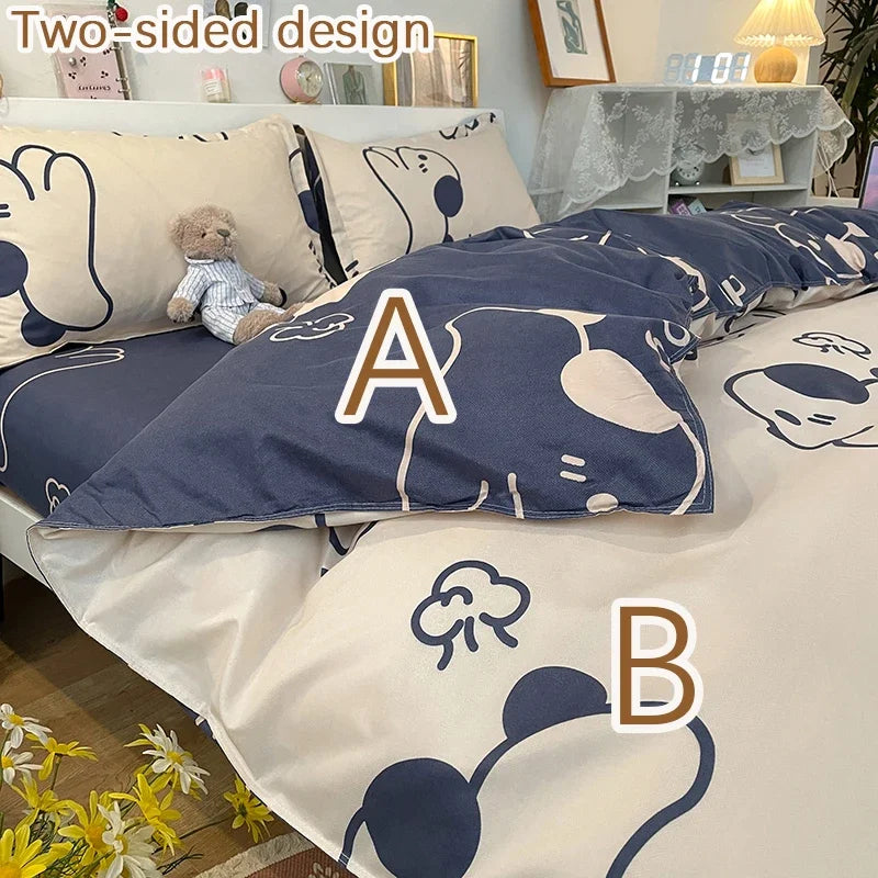 Whale Bedding Set | Floral Duvet Cover | Full/Queen/King | Cute Dog Print