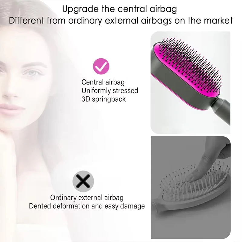 Self-Cleaning Hair Brush: Detangling Massage Comb with Air Cushion