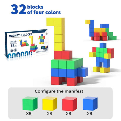 Magnetic Square Building Blocks: 32-96PCS Creative Play & STEM Learning