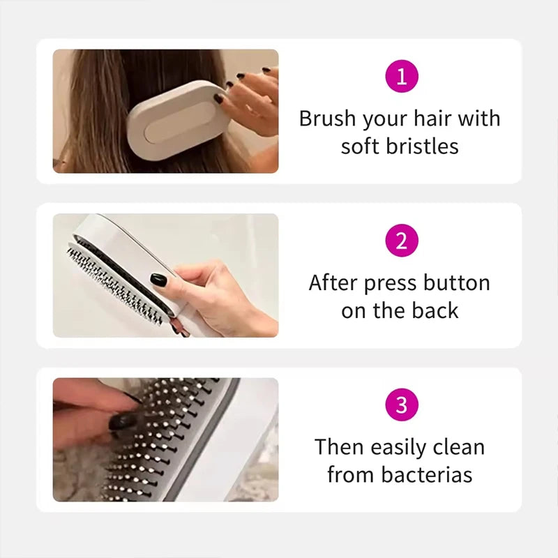 Self-Cleaning Hair Brush: Detangling Massage Comb with Air Cushion