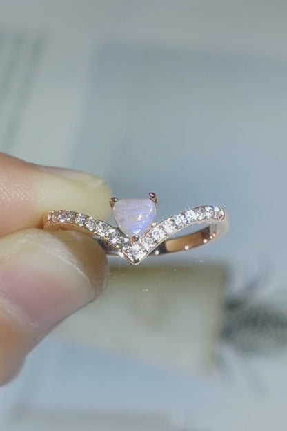 Moonstone Heart-Shaped Ring