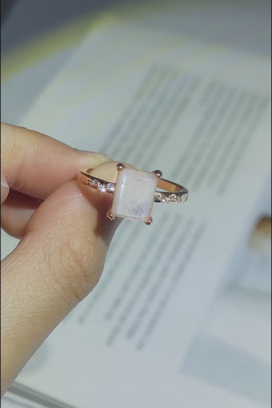 Square Moonstone Ring